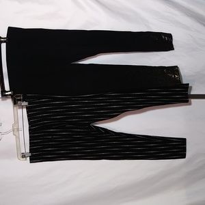 Lot Of 2 MIXIT Women's Size Medium High-rise Jegging Pants Black With Gold